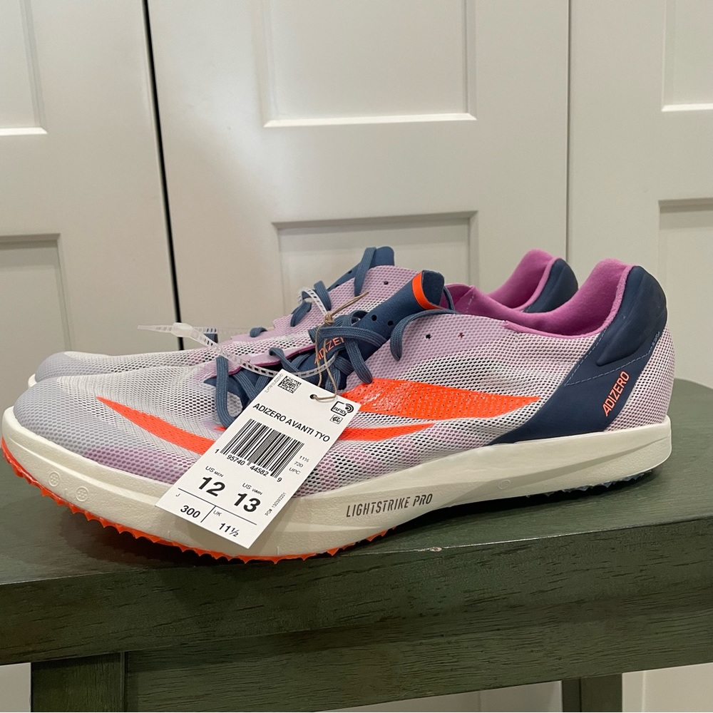 New Adidas Adizero Avanti TYO 'Dash Grey Beam Orange' Size 12 GX6678